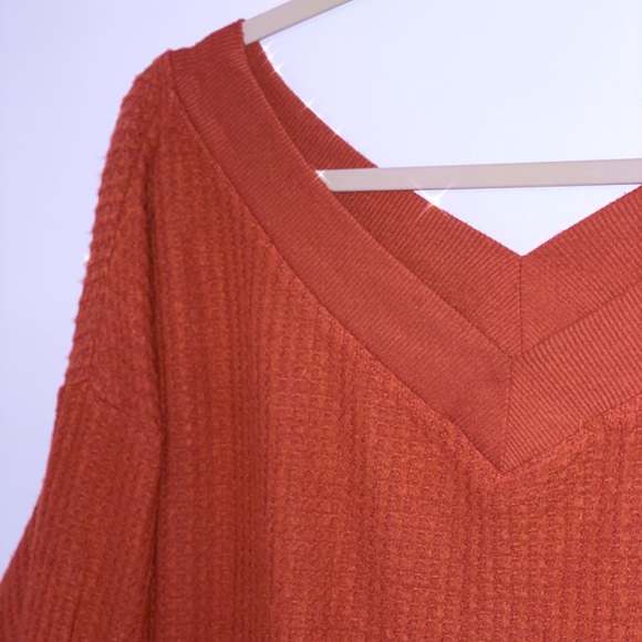 Off-the-Shoulder V Neck Sweater Top - Picture 3 of 3